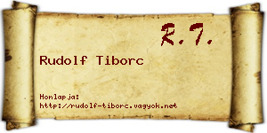 Rudolf Tiborc névjegykártya